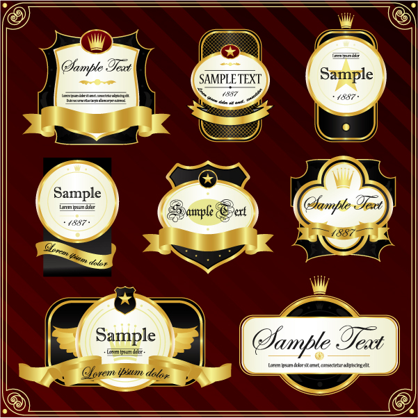 free vector Gorgeous gold label vector